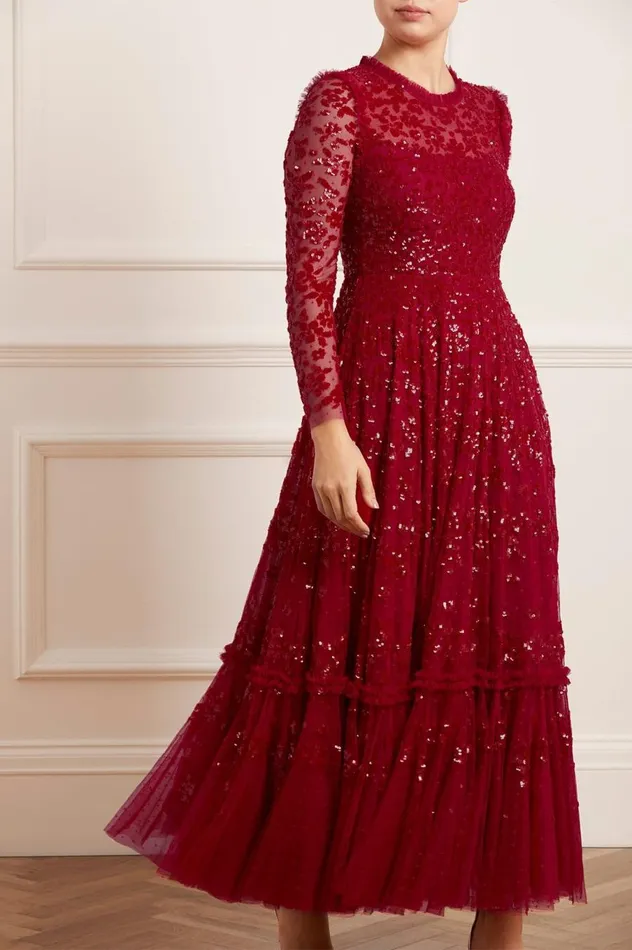 Women Exclusives Needle and Thread Margot Ankle Gown Red