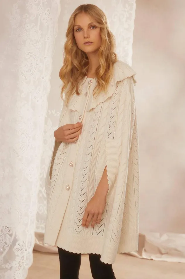 Women Exclusives Needle and Thread Victoriana Cape Champagne