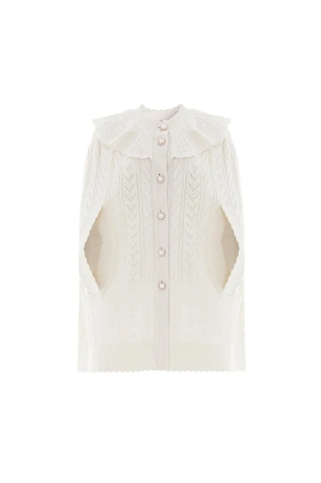 Women Exclusives Needle and Thread Victoriana Cape Champagne
