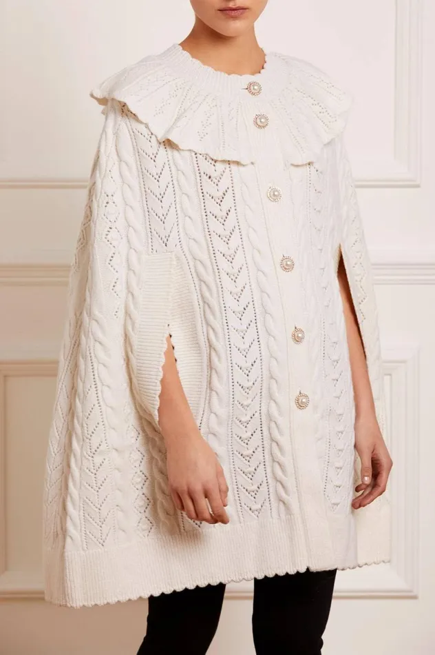 Women Exclusives Needle and Thread Victoriana Cape Champagne