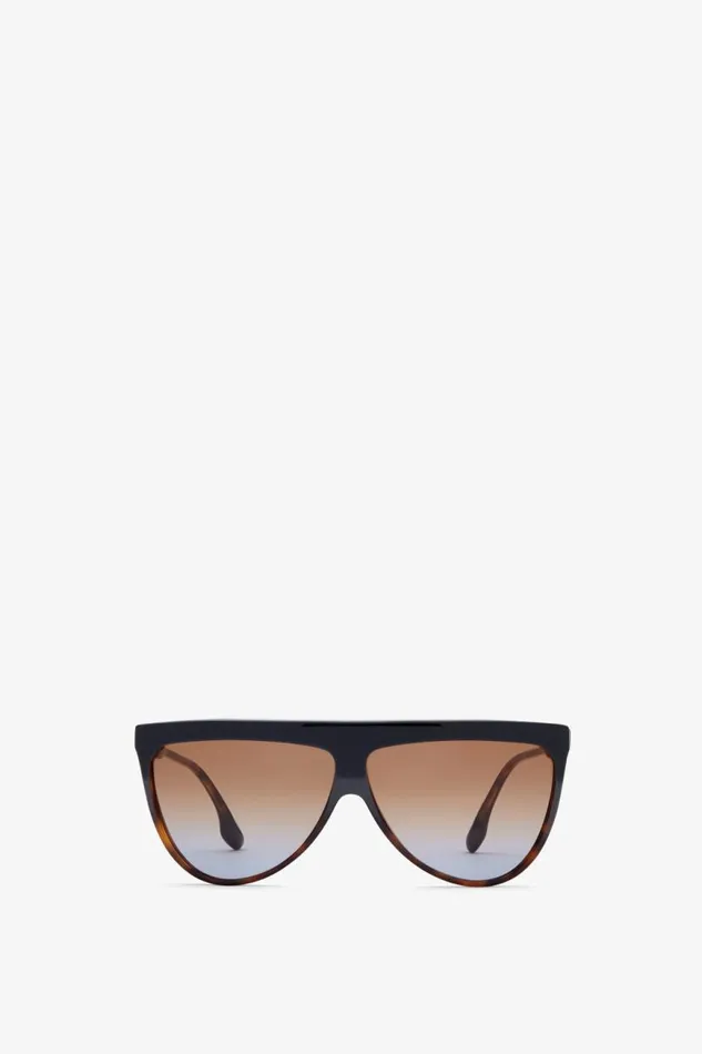 Women Eyewear Victoria Beckham Flat Top V Sunglasses In Black Tortoise