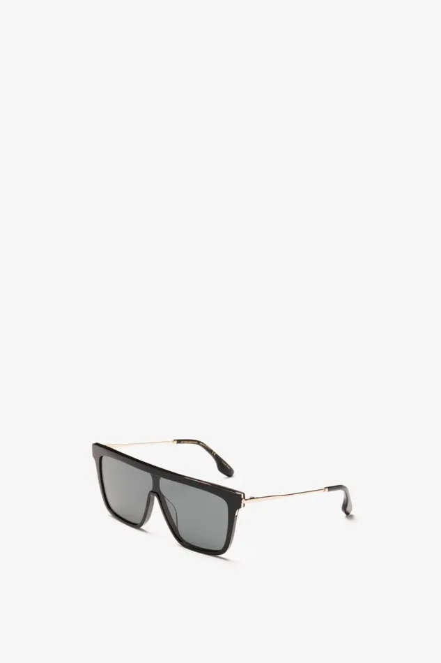Women Eyewear Victoria Beckham Rectangular Shield Sunglasses In Black