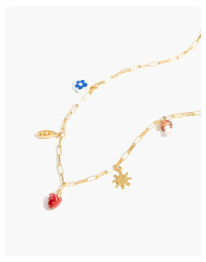 Women Farmers Market Charm Necklace Vintage Gold Madewell Necklaces