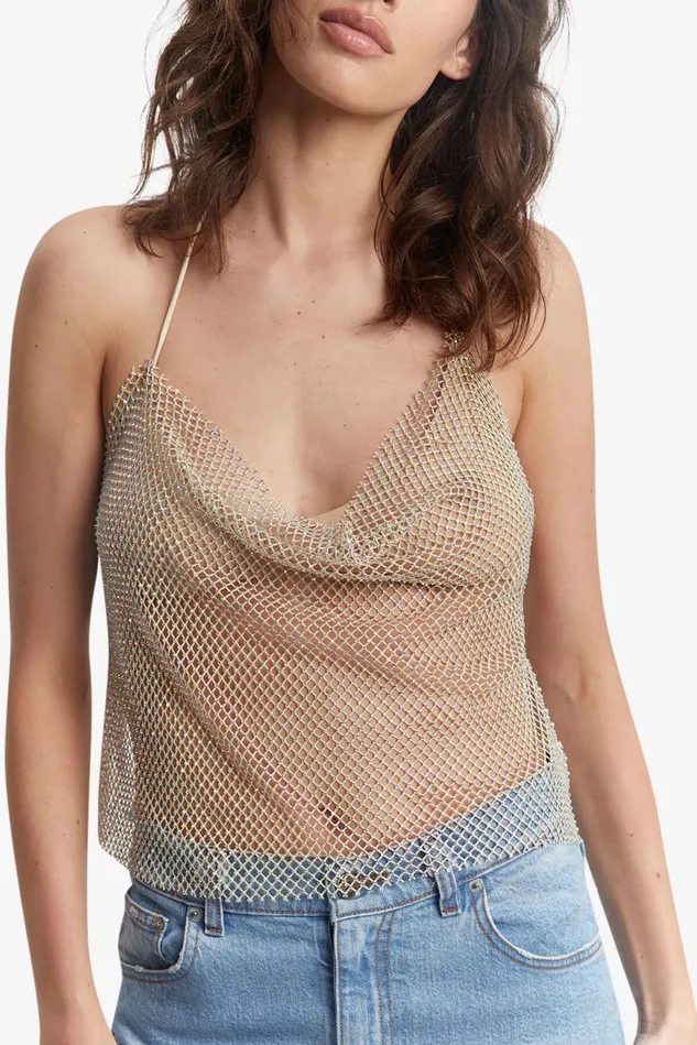 Women Fashion Tops Bardot Elliptical Halter Top In Gold Gold Women Fashion Tops Bardot Elliptical Halter Top In Gold Gold