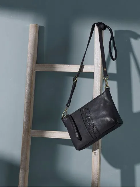 Women Fatface Bags and Wallets Eve Black Crossbody Bag