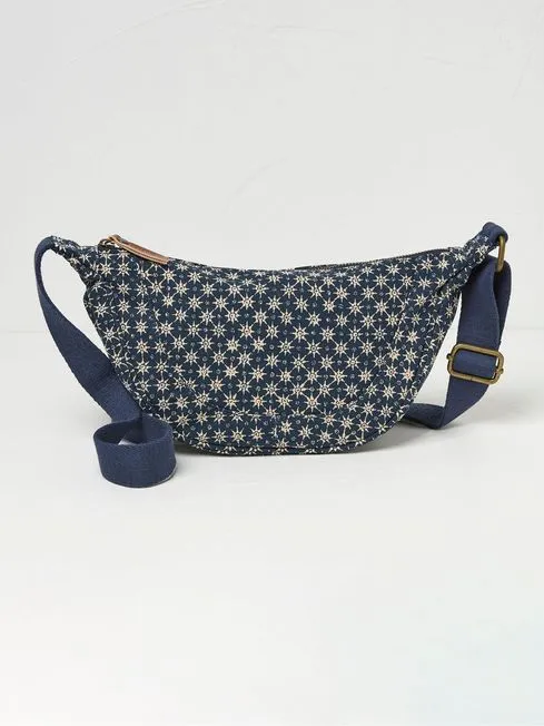 Women Fatface Bags and Wallets Gia Blue Canvas Sling Bag