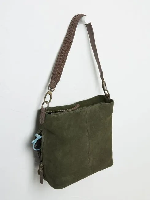 Women Fatface Bags and Wallets Valletta Green Shoulder Bag