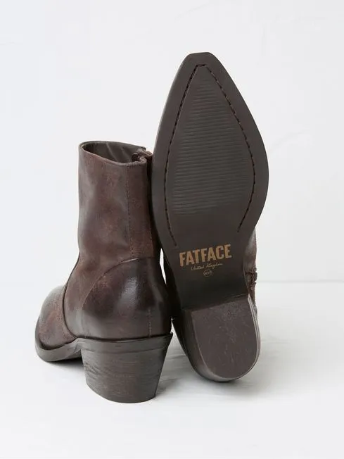 Women Fatface Boots Leonie Brown Ankle Western Boots