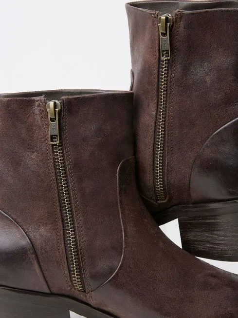 Women Fatface Boots Leonie Brown Ankle Western Boots