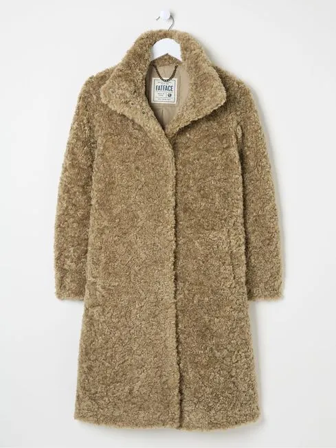 Women Fatface Coats and Jackets Catie Natural Teddy Coat