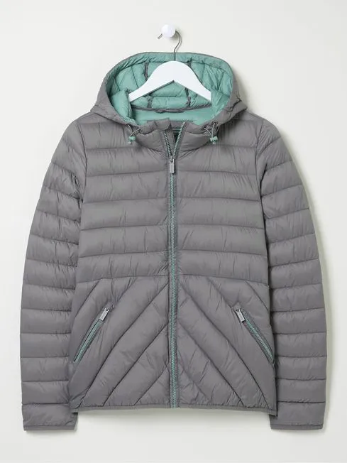 Women Fatface Coats and Jackets Garnet Grey Lightweight Puffer Jacket