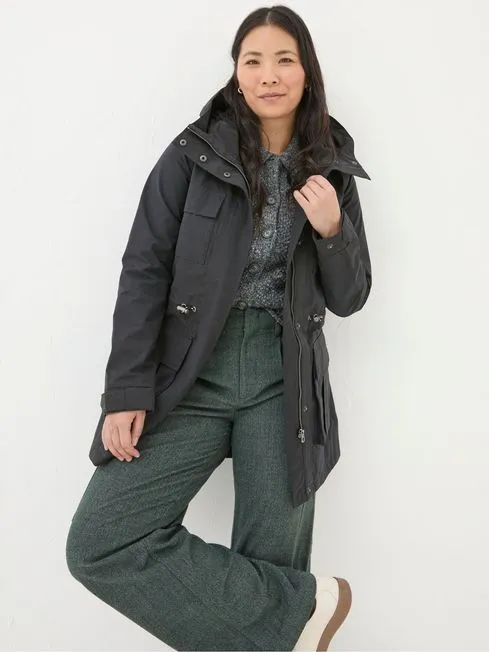 Women Fatface Coats and Jackets Tiegan Black Waterproof Coat