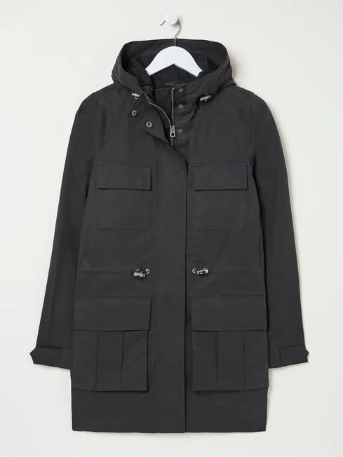 Women Fatface Coats and Jackets Tiegan Black Waterproof Coat