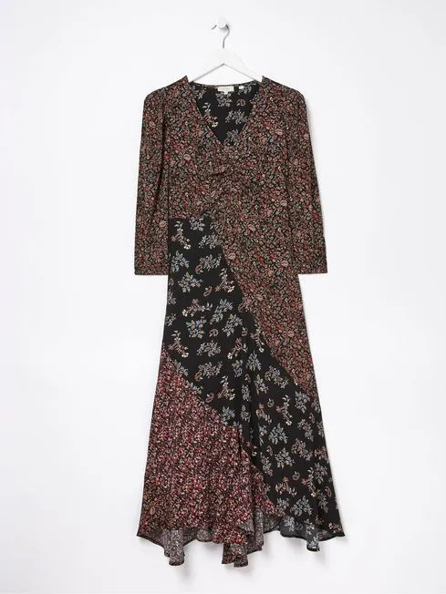 Women Fatface Dresses Black Nate Craft Floral Midi Dress Women Fatface Dresses Black Nate Craft Floral Midi Dress