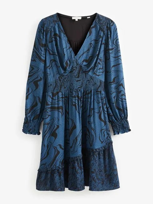 Women Fatface Dresses Blue Farah Marble Dress