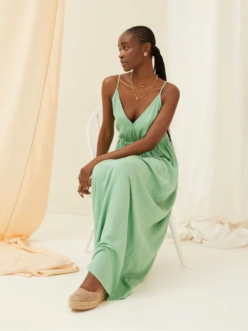 Women Fatface Dresses Green Maxi Dress Women Fatface Dresses Green Maxi Dress
