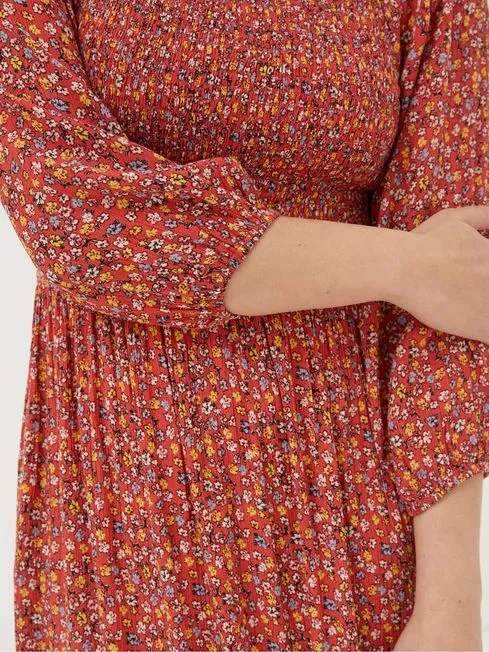 Women Fatface Dresses RedOrange Adele Midi Dress Women Fatface Dresses RedOrange Adele Midi Dress