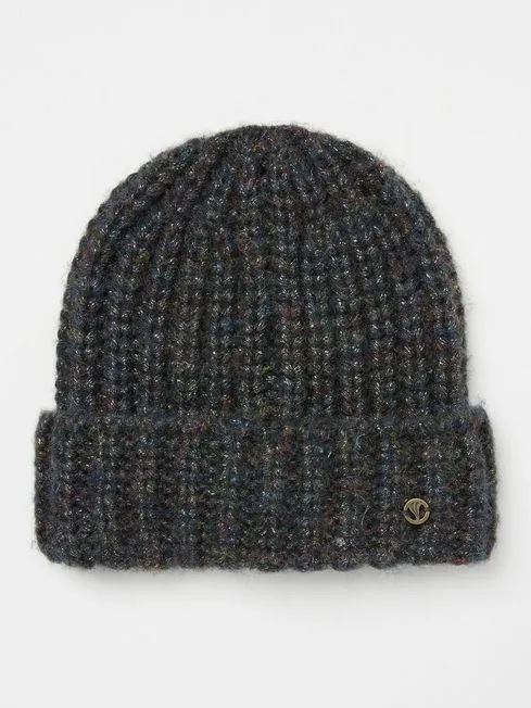 Women Fatface Hats Black Sparkle Beanie