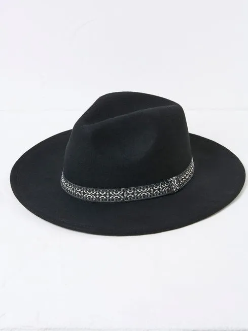 Women Fatface Hats Fedora Black Hat