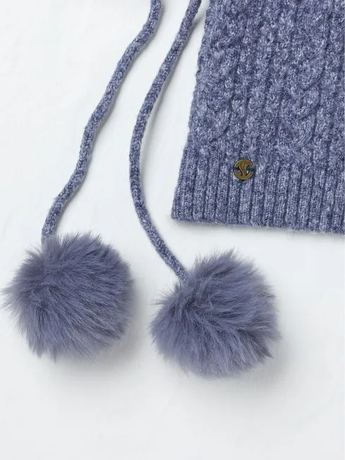 Women Fatface Hats Navy Cable Knit Hood Hat Women Fatface Hats Navy Cable Knit Hood Hat