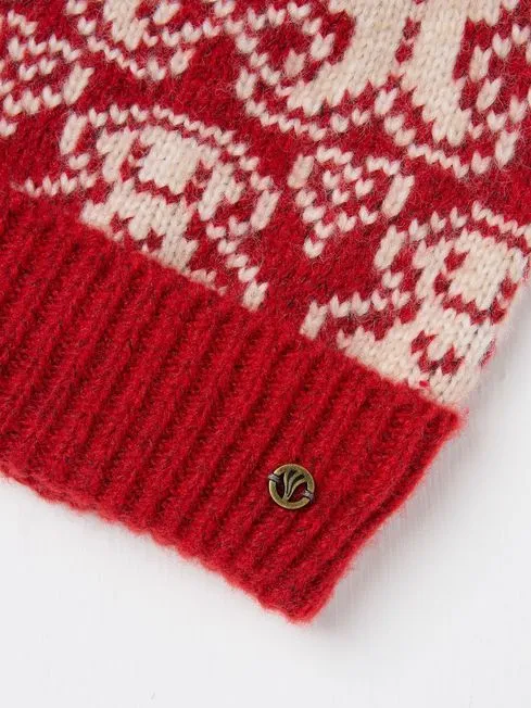 Women Fatface Hats Red Ginger Bread Beanie Hat Women Fatface Hats Red Ginger Bread Beanie Hat