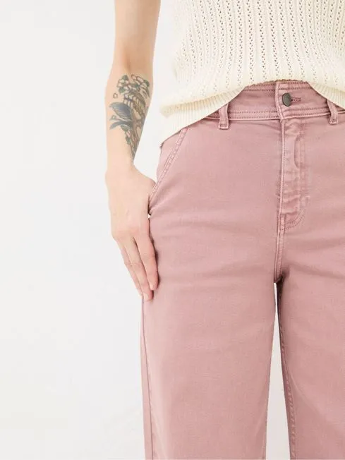 Women Fatface Jeans Cassie Pink Wide Leg Jeans