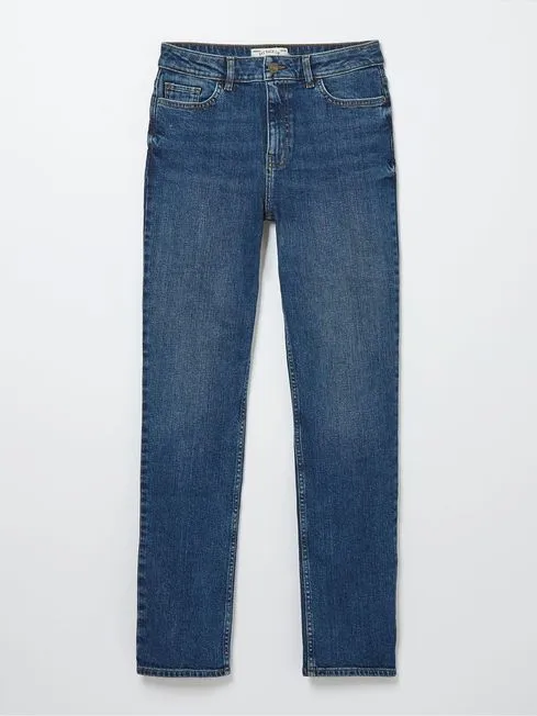 Women Fatface Jeans Dark Vintage Blue Girlfriend Chesham Girlfriend Jeans