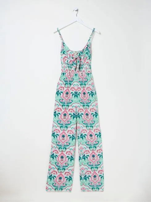 Women Fatface Jumpsuits and Playsuits Aurora Green Mirrored Paisley Jumpsuit
