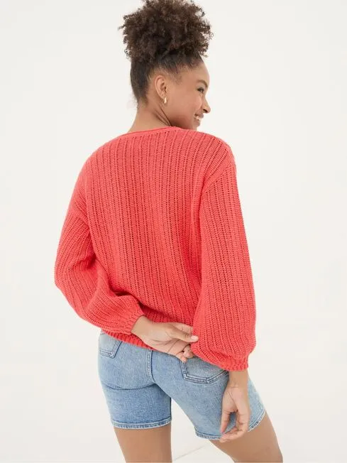 Women Fatface Knitwear Anna Red Jumper Women Fatface Knitwear Anna Red Jumper