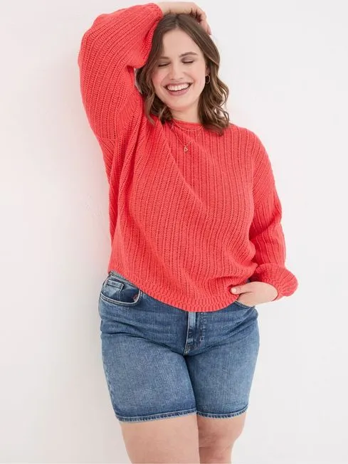 Women Fatface Knitwear Anna Red Jumper Women Fatface Knitwear Anna Red Jumper