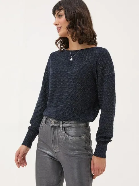 Women Fatface Knitwear Dark Navy Lara Sparkle Jumper