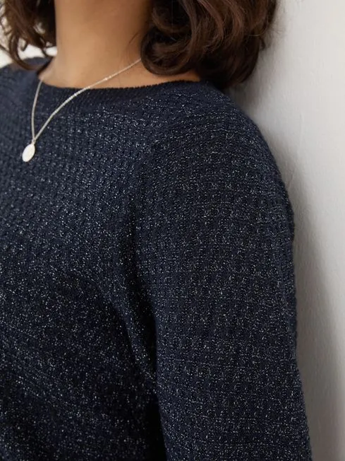 Women Fatface Knitwear Dark Navy Lara Sparkle Jumper Women Fatface Knitwear Dark Navy Lara Sparkle Jumper