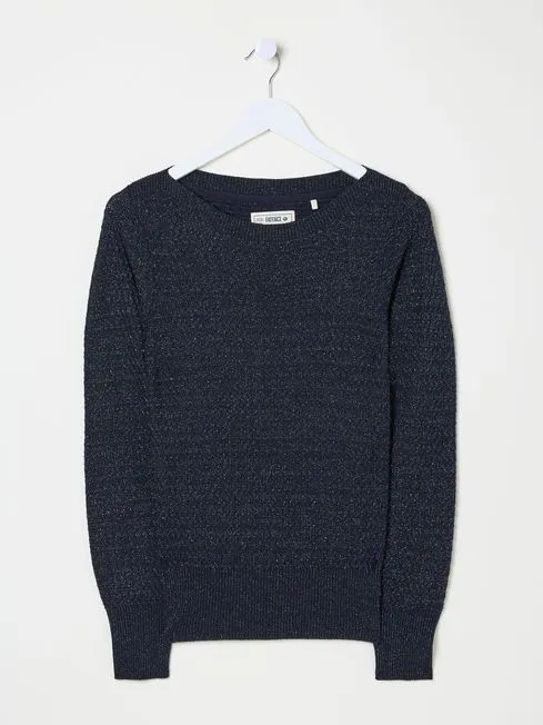 Women Fatface Knitwear Dark Navy Lara Sparkle Jumper Women Fatface Knitwear Dark Navy Lara Sparkle Jumper