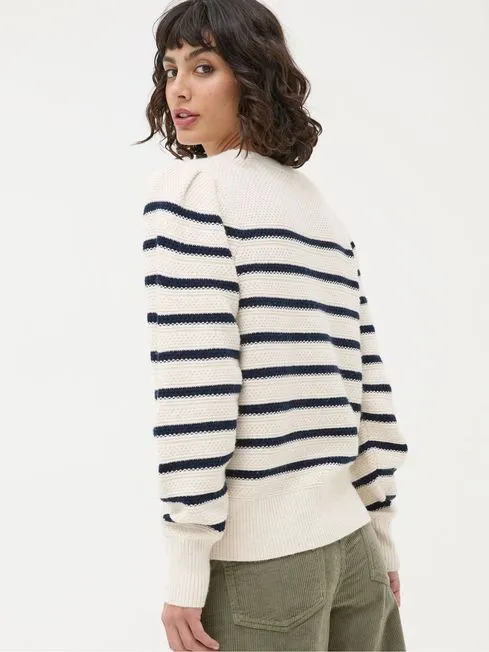 Women Fatface Knitwear Eliana Cream Stripe Jumper