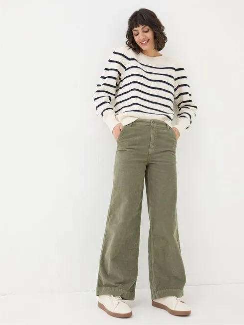 Women Fatface Knitwear Eliana Cream Stripe Jumper