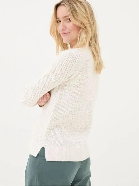 Women Fatface Knitwear Ella Ivory Textured Jumper