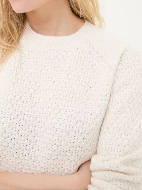 Women Fatface Knitwear Ella Ivory Textured Jumper