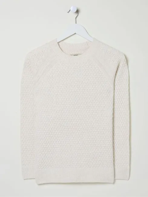 Women Fatface Knitwear Ella Ivory Textured Jumper