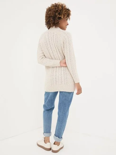 Women Fatface Knitwear Ivory Alicia VNeck Tunic Women Fatface Knitwear Ivory Alicia VNeck Tunic
