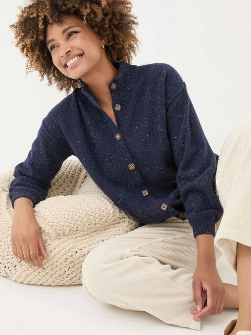 Women Fatface Knitwear Navy Lyanna Cardigan Women Fatface Knitwear Navy Lyanna Cardigan