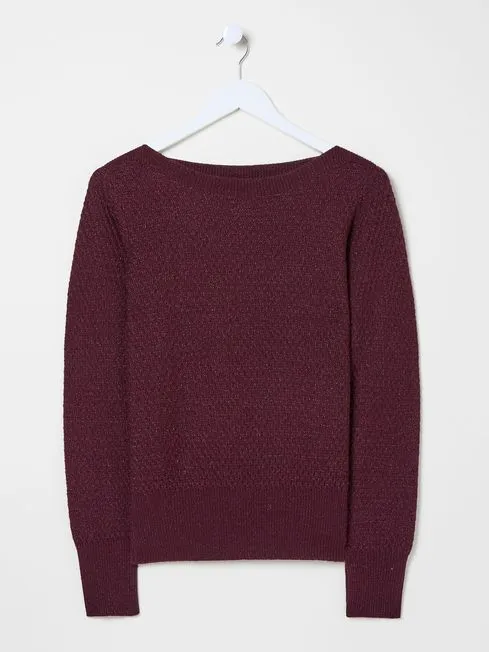 Women Fatface Knitwear Red Lara Sparkle Jumper Women Fatface Knitwear Red Lara Sparkle Jumper