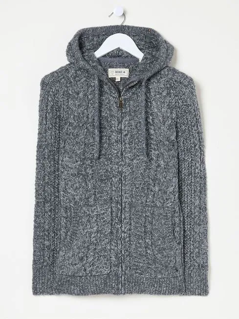 Women Fatface Loungewear Alicia Charcoal Grey Hoodie