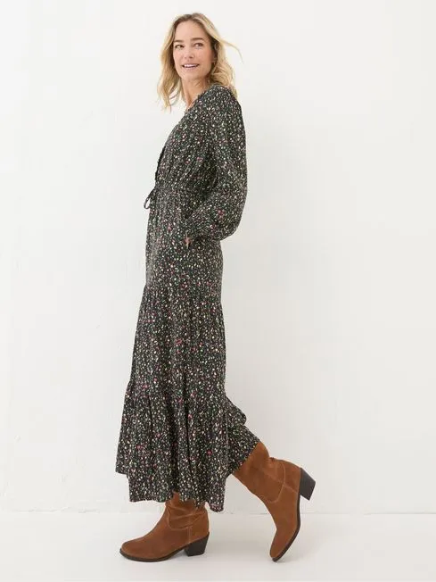 Women Fatface Maxi Dresses Dahlia Black Ditsy Maxi Dress