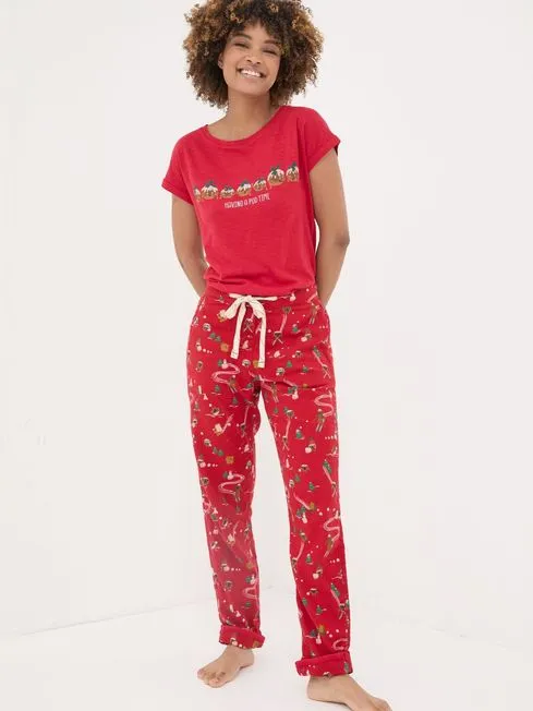 Women Fatface Pajamas and Nightwear Christmas Eva Red Food Pyjama Bottoms Women Fatface Pajamas and Nightwear Christmas Eva Red Food Pyjama Bottoms