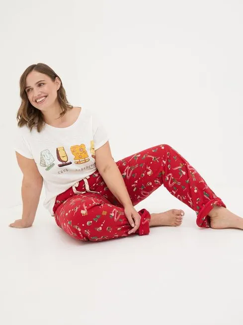 Women Fatface Pajamas and Nightwear Christmas Eva Red Food Pyjama Bottoms Women Fatface Pajamas and Nightwear Christmas Eva Red Food Pyjama Bottoms