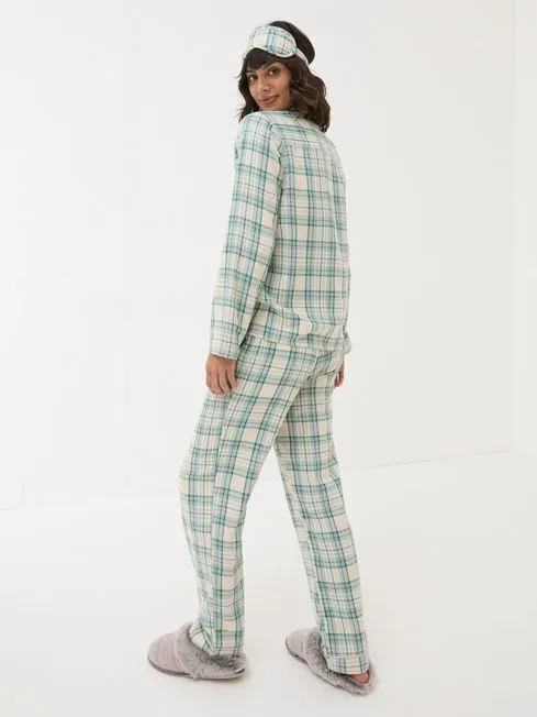 Women Fatface Pajamas and Nightwear Green Check Pyjama Set Women Fatface Pajamas and Nightwear Green Check Pyjama Set