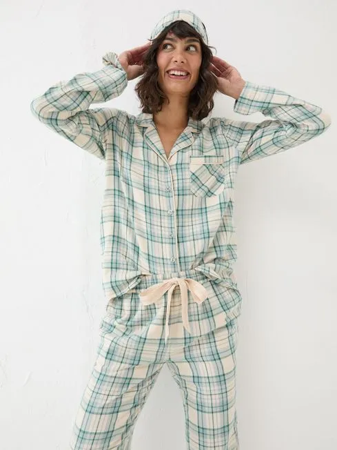 Women Fatface Pajamas and Nightwear Green Check Pyjama Set Women Fatface Pajamas and Nightwear Green Check Pyjama Set