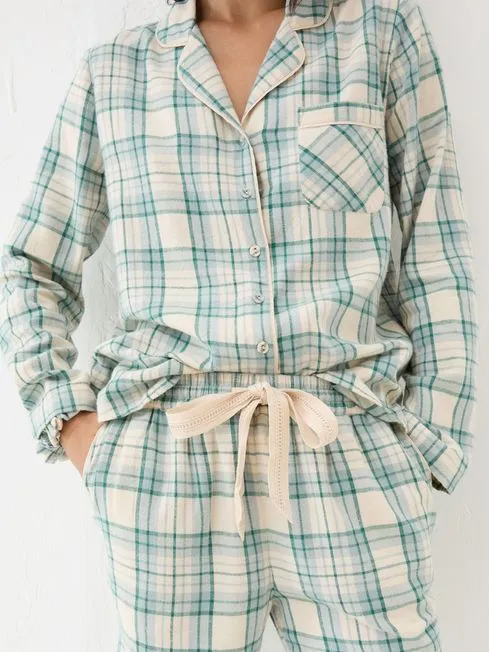Women Fatface Pajamas and Nightwear Green Check Pyjama Set Women Fatface Pajamas and Nightwear Green Check Pyjama Set