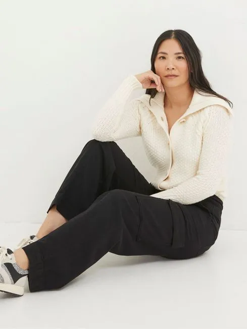 Women Fatface Pants and Leggings Black Bodi Belted Cargo Trousers Women Fatface Pants and Leggings Black Bodi Belted Cargo Trousers