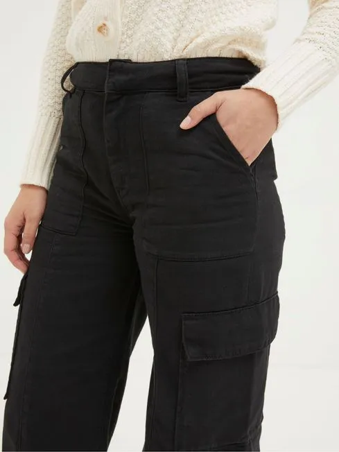 Women Fatface Pants and Leggings Black Bodi Belted Cargo Trousers Women Fatface Pants and Leggings Black Bodi Belted Cargo Trousers